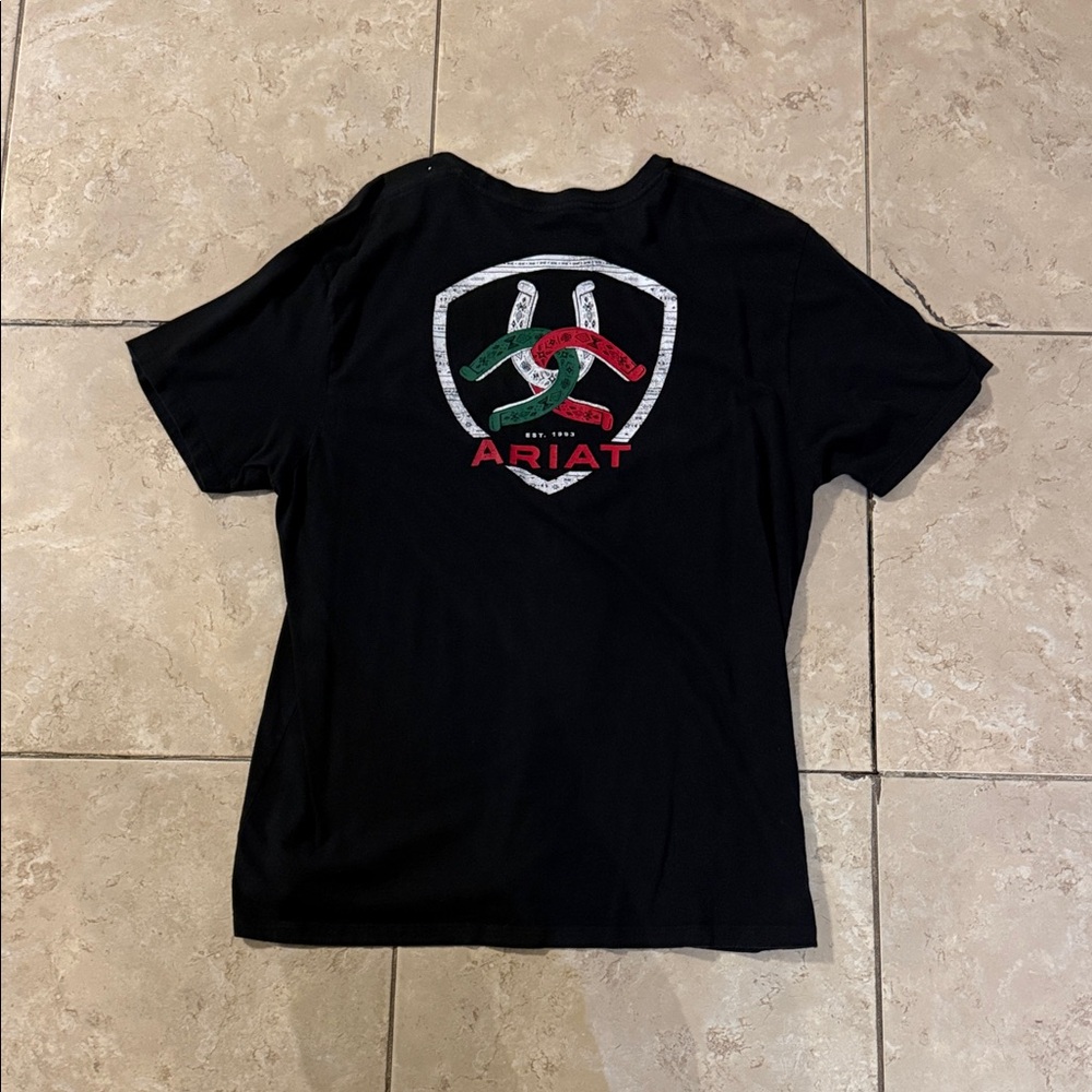 Ariat Black Tee with Multicolor Logo